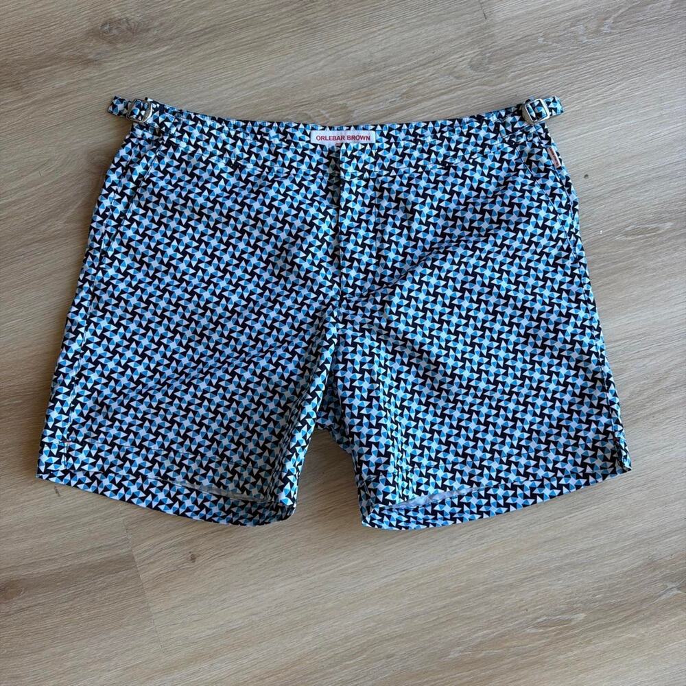 Orlebar brown blueblack houndstooth shorts